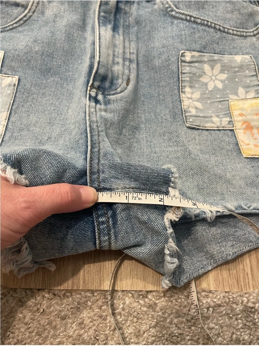 NWT Billabong X Wrangler Showdown Patchwork Cut Off Blue Denim Jean Shorts Sz 27